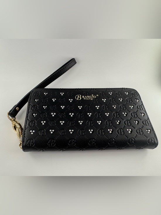 Brangio Handbags - BRANGIO Italy WRISTLET WALLET
MILLIONAIRE VEGAN LEATHER CRYSTAL WRISTLET WALLET
